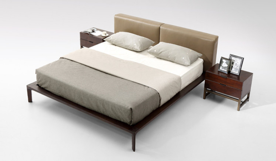 Chine Style moderne simple gris doux tapissé double par lit de chambre à coucher en bois fournisseur